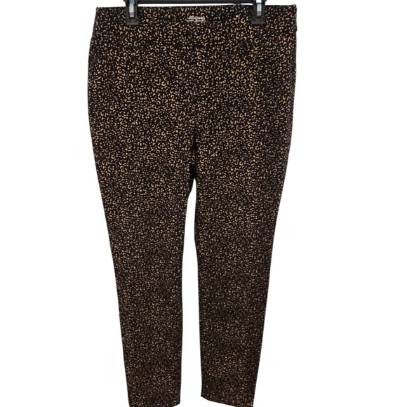 Chico's Pants - Chico's Size 1.5 / 10 Black Tan Animal Print Pull On Pants Jeggings